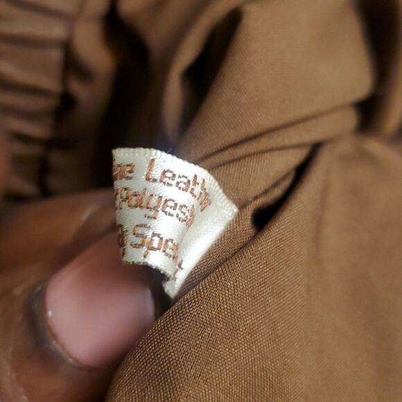 SCULLY LAMBSKIN genuine LEATHER brown cognac BOMBER JACKET large - Picture 11 of 12